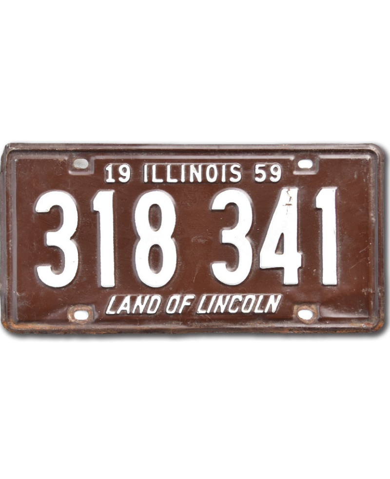 Amerikai rendszám Illinois 1959 Brown 318 341