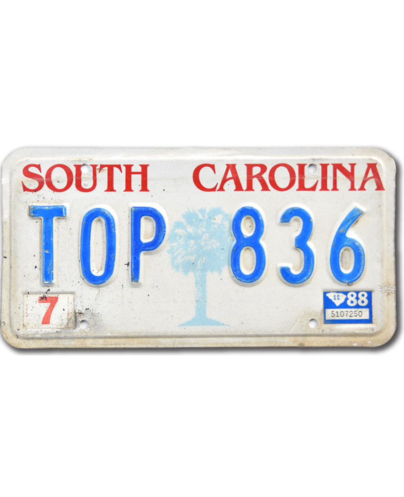 Amerikai rendszám South Carolina Tree 1988 TOP 836