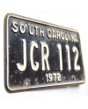 Amerikai rendszám South Carolina 1972 Black JCR 112