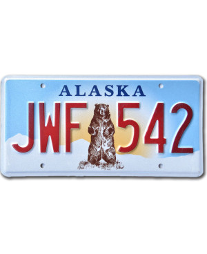 Amerikai rendszám Alaska Grizzly Bear JWF 542