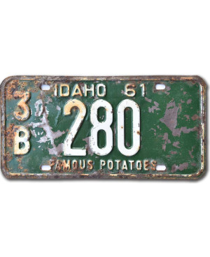 Amerikai rendszám Idaho 1961 Famous Potatoes Green 3B 280