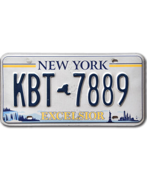 Amerikai rendszám New York Excelsior KBT 7889