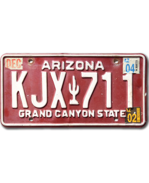 Amerikai rendszám Arizona Red Cactus KJX 711