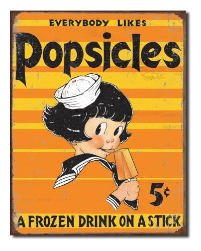 Fém tábla Popsicle - Everbody Likes 40 cm x 32 cm