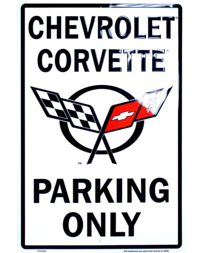 Fém tábla Chevrolet Corvette Parking 30 cm x 45 cm