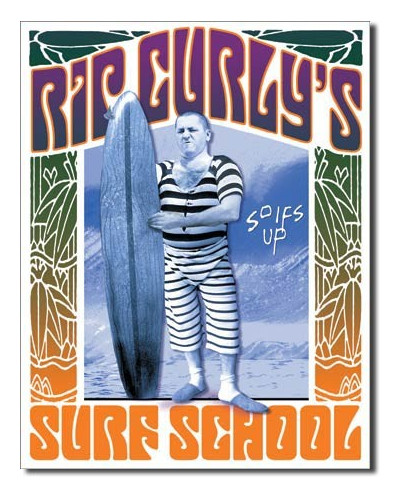 Fém tábla Rip Curlys Surf School 32 cm x 40 cm
