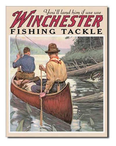 Fém tábla Winchester Fishing Tackle 32 cm x 40 cm