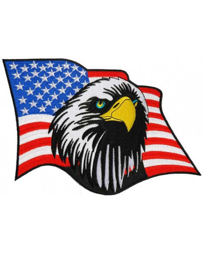 Motoros rátét Eagle US Flag 22 cm x 18 cm