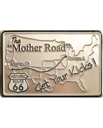 Fém tábla The Mother Road Map 20 cm x 30 cm