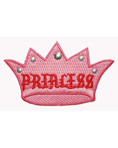 Motoros rátét Princess Pink Crown 9 cm x 5 cm