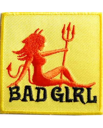 Motoros rátét Bad Girl Yellow 6 cm x 6 cm
