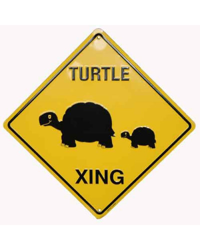 Fém tábla Turtles crossing 30 cm x 30 cm