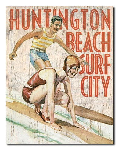Fém tábla Huntington Beach Surf Club 40 cm x 32 cm