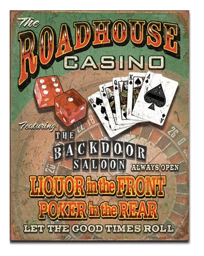 Fém tábla Roadhouse Bar & Casino 40 cm x 32 cm