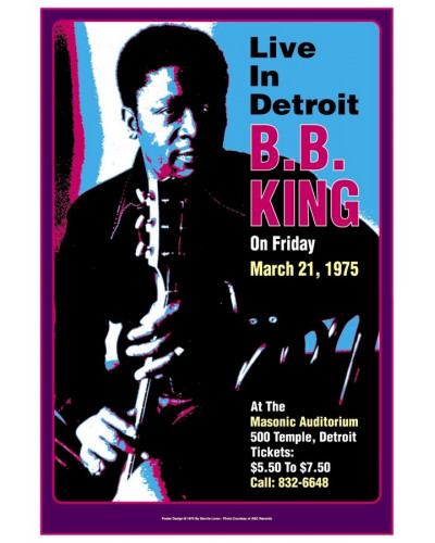 Koncertplakát BB King, Detroit, 1975