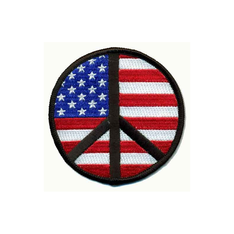 Motoros rátét Peace Sign US Flag 7,5 cm