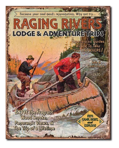 Fém tábla JQ - Raging Rivers Trips 40 cm x 32 cm