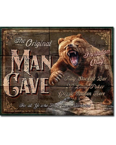 Fém tábla Man Cave - The Original 32 cm x 40 cm