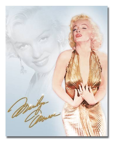Fém tábla Monroe - Gold Dress 40 cm x 32 cm