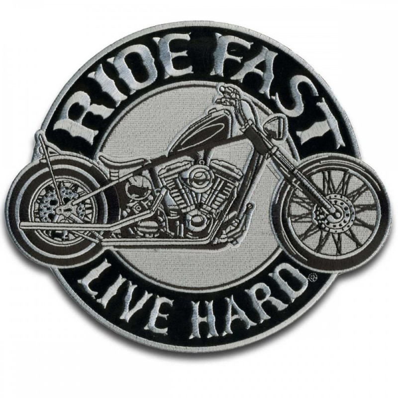 Motoros rátét Ride Fast Live Hard 10 cm x 9 cm
