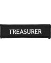 Moto nášivka Treasurer white 10cm x 3cm