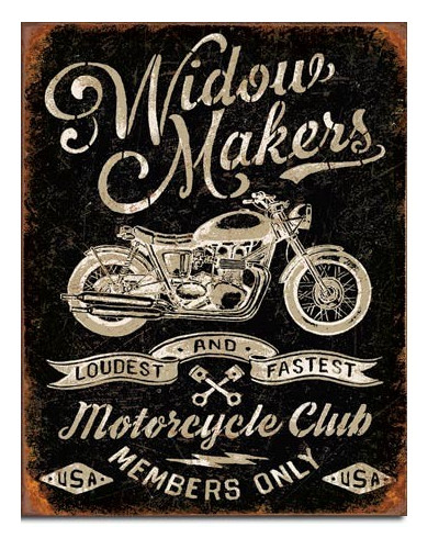 Fém tábla Widow Makers Cycle Club 40 cm x 32 cm