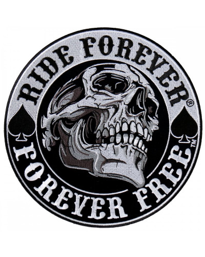 Motoros folt Ride Forever Spade Skull XXL hátul 25 cm