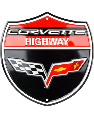 Fém tábla Corvette Highway 30 cm x 30 cm