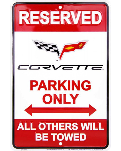 Fém tábla Corvette Parking 20 cm x 30 cm