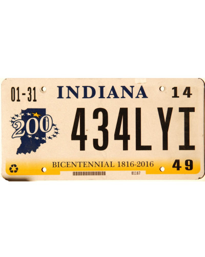 Amerikai rendszám Indiana Bicentennial