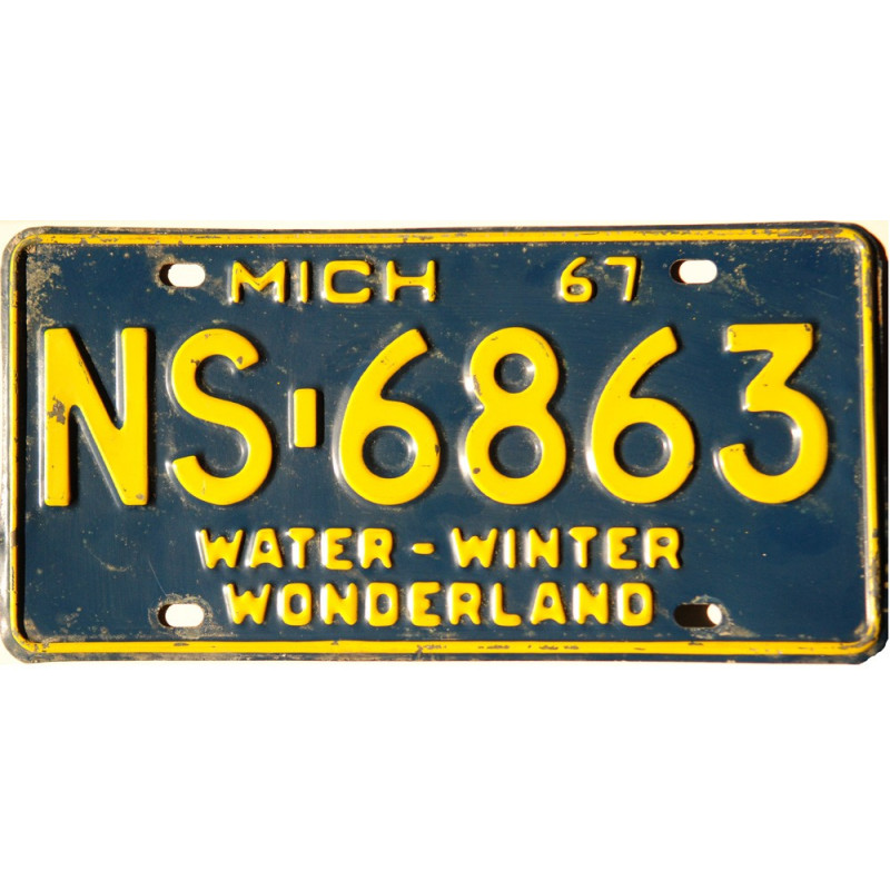 Amerikai rendszám Michigan-NS-6863