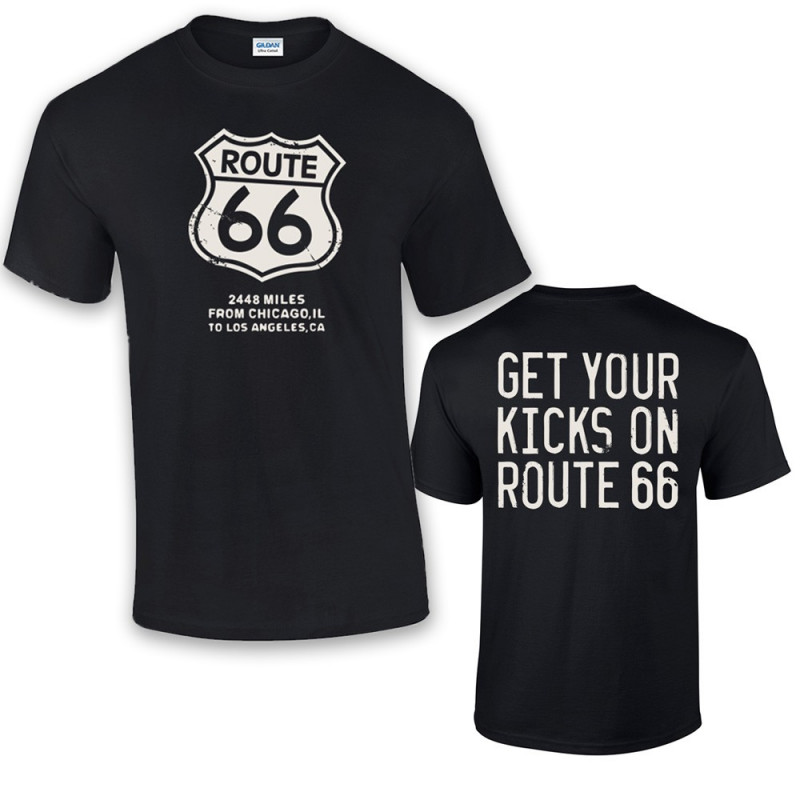 Férfi póló Route 66 Get Your Kicks fekete