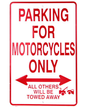 Plechová cedule Motorcycles Parking Only 20 cm x 30 cm