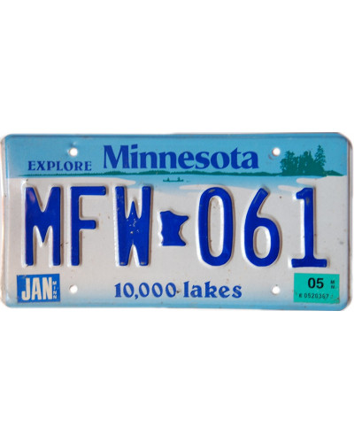 Amerikai rendszám Minnesota 10 000 lakes
