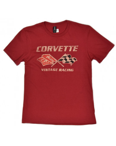 Férfi póló Chevrolet Corvette vintage racing piros