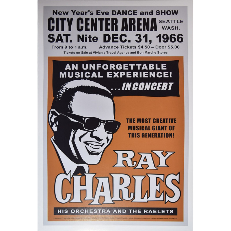 Koncertplakát Ray Charles, Seattle 1966