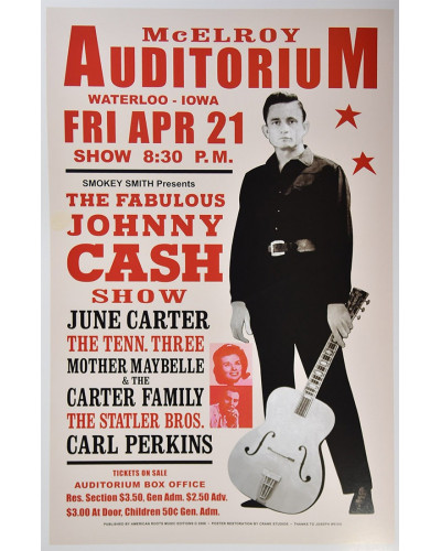 Johnny Cash koncertplakát, Iowa 1967