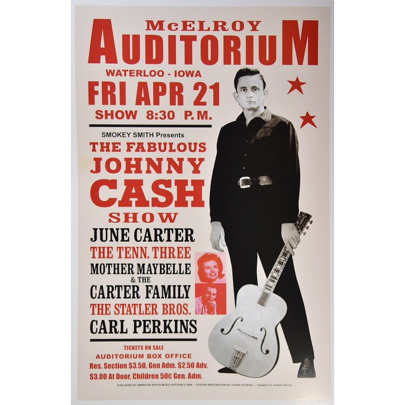 Johnny Cash koncertplakát, Iowa 1967