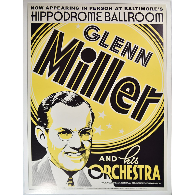 Koncertplakát  Glenn Miller, Baltimore, 1939