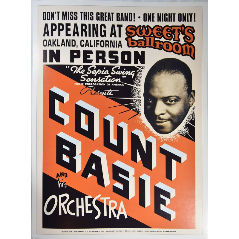 Koncertplakát Count Basie, Oakland 1939
