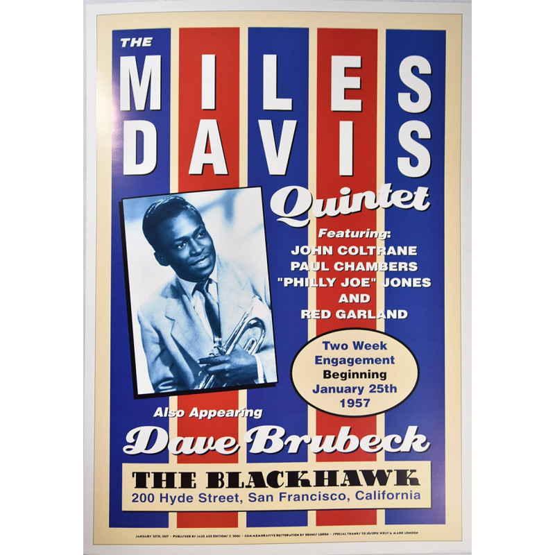 Koncertplakát Miles Davis, San Francisco 1957