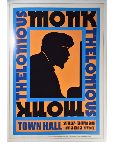 Koncertplakát Thelonious Monk, New York 1959