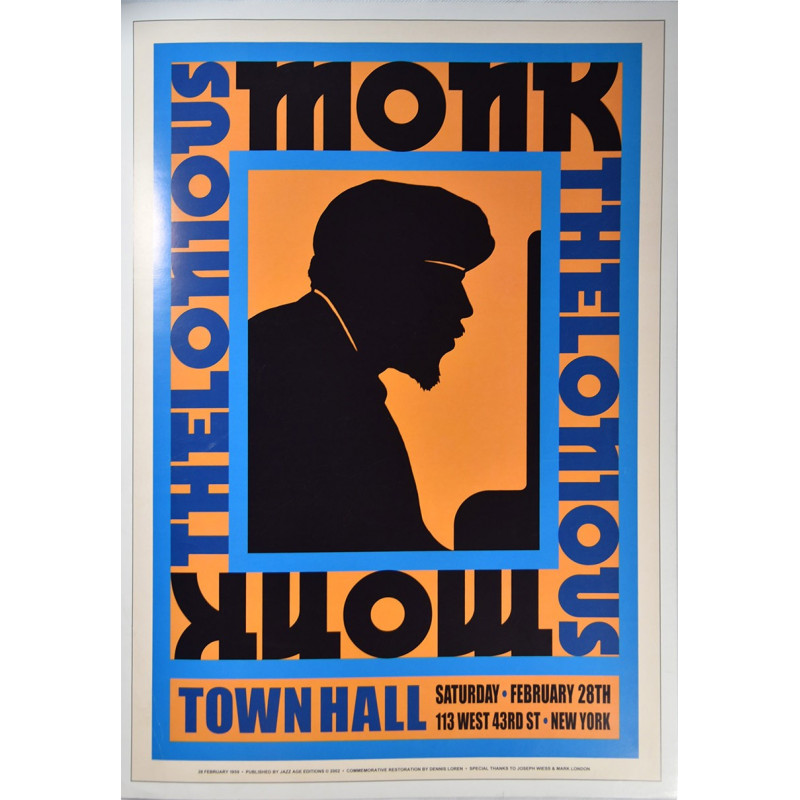 Koncertplakát Thelonious Monk, New York 1959