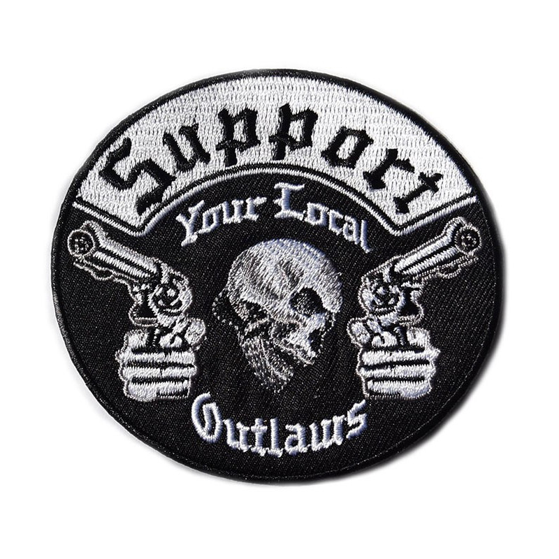 Motoros tapasz Support your local Outlaw  9 cm x 8 cm