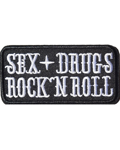 Motoros tapasz Sex Drugs Rock and Roll 9 cm x 4 cm