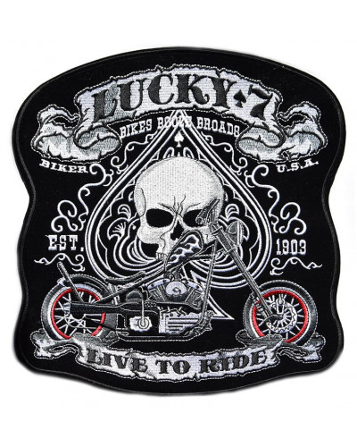 Motoros tapasz Lucky 7 Live to Ride XXL hátul