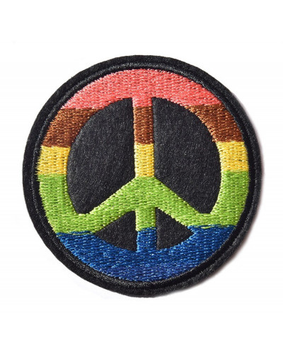 Motoros tapasz Hippie Peace Rainbow tábla 6,5 cm