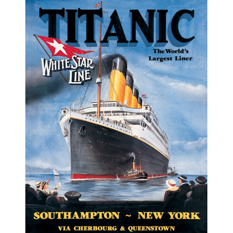 Fém tábla Titanic White Star 32 cm x 40 cm