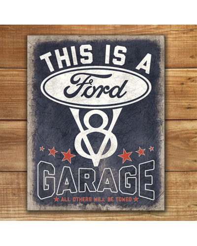 Fém tábla V8 Ford Garage 32 cm x 40 cm