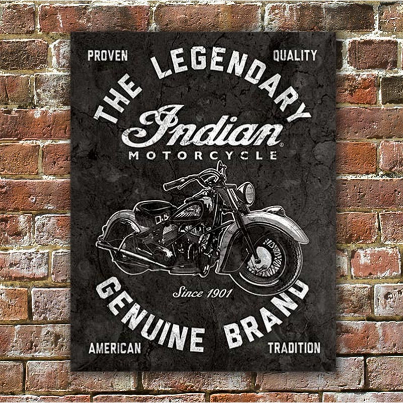 Fém tábla Indian Motorcycles - Legendary 40 cm x 32 cm